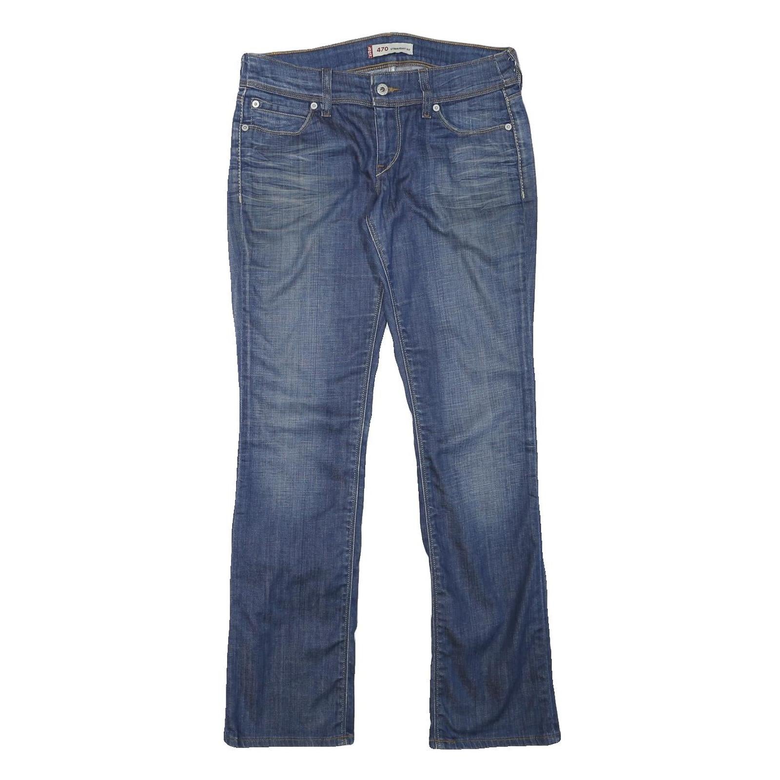 LEVI'S Womens Regular Straight Leg Denim Medium Blue W30 L30 Zip Cotton Blend