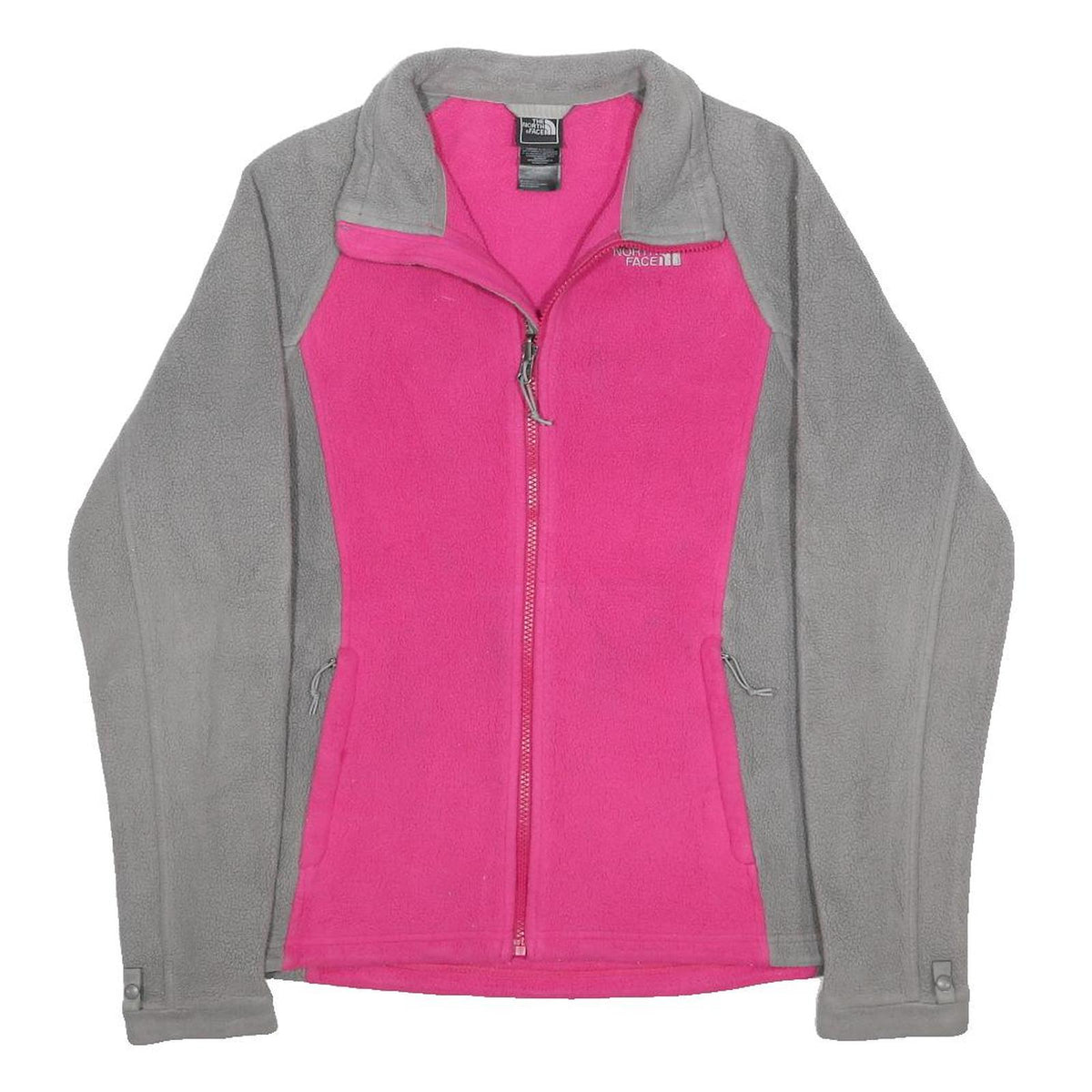 THE NORTH FACE Womens Pink & Grey Jacket S Polyester Fleece Zip Casual Outdoor