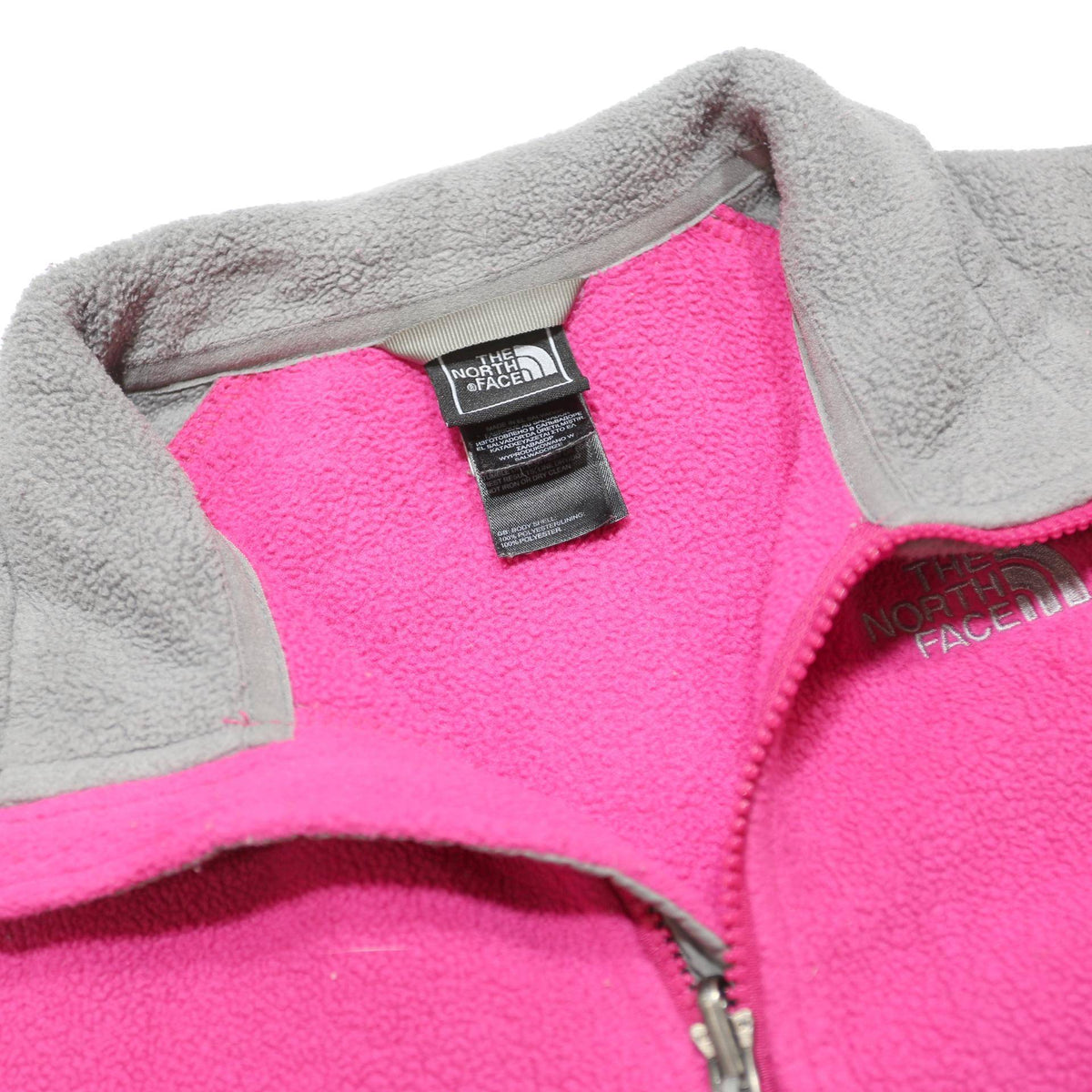THE NORTH FACE Womens Pink & Grey Jacket S Polyester Fleece Zip Casual Outdoor