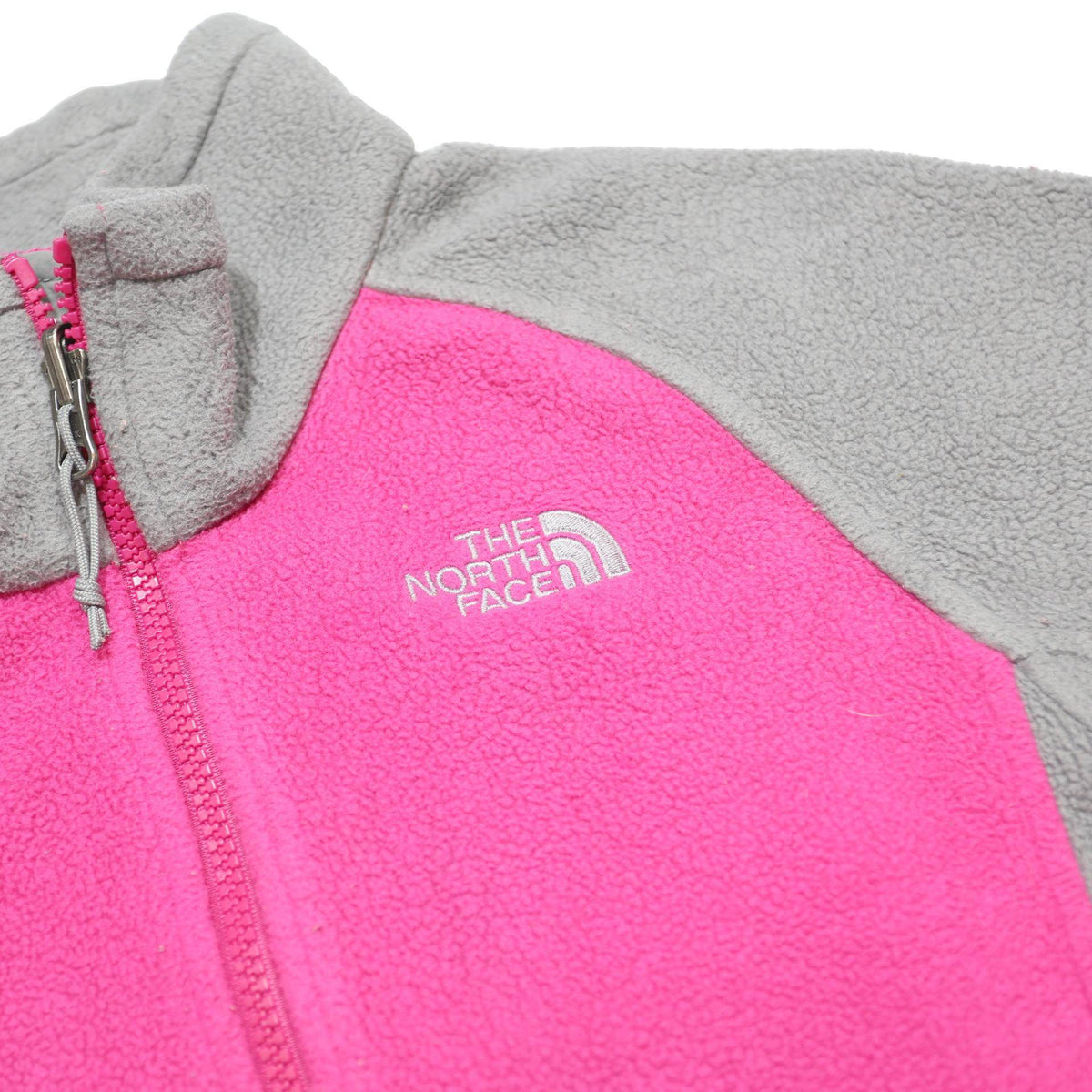THE NORTH FACE Womens Pink & Grey Jacket S Polyester Fleece Zip Casual Outdoor