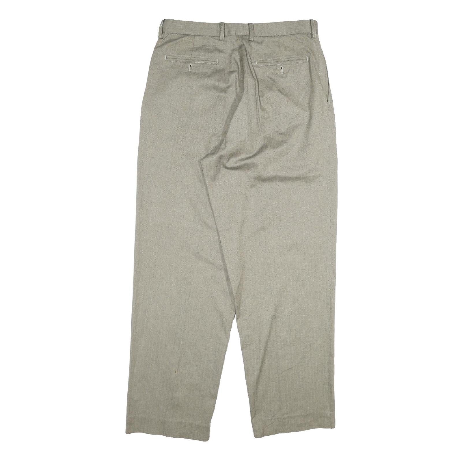 TOMMY HILFIGER Mens Cotton Beige Regular Straight Trousers W34 L30 Classic