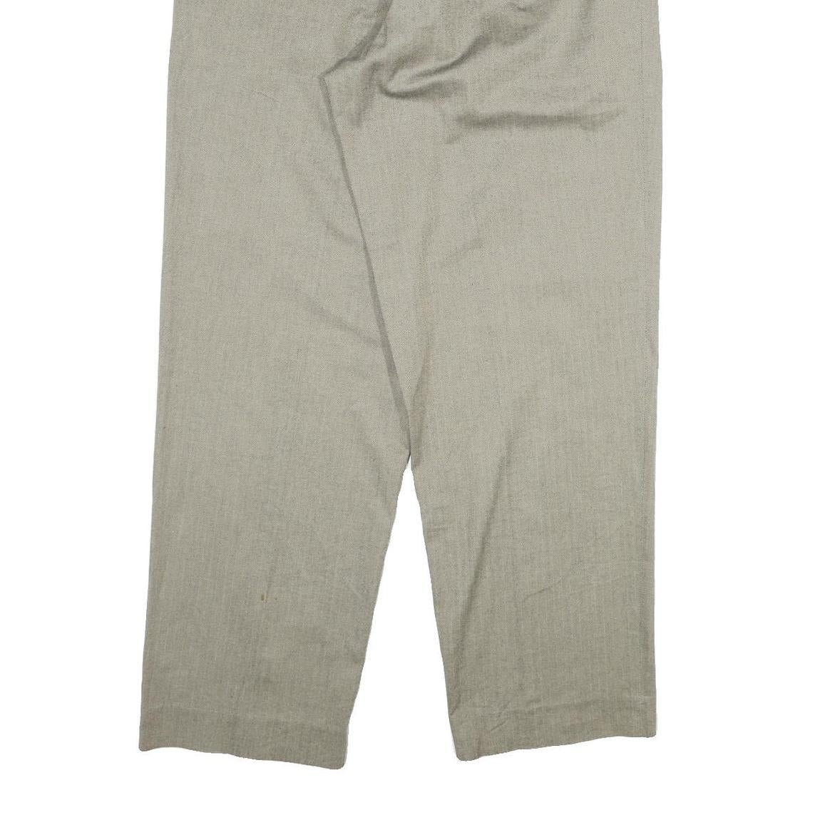 TOMMY HILFIGER Mens Cotton Beige Regular Straight Trousers W34 L30 Classic