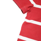 TOMMY HILFIGER Mens Red & White Striped Short Sleeve Polo Shirt XL Cotton Blend