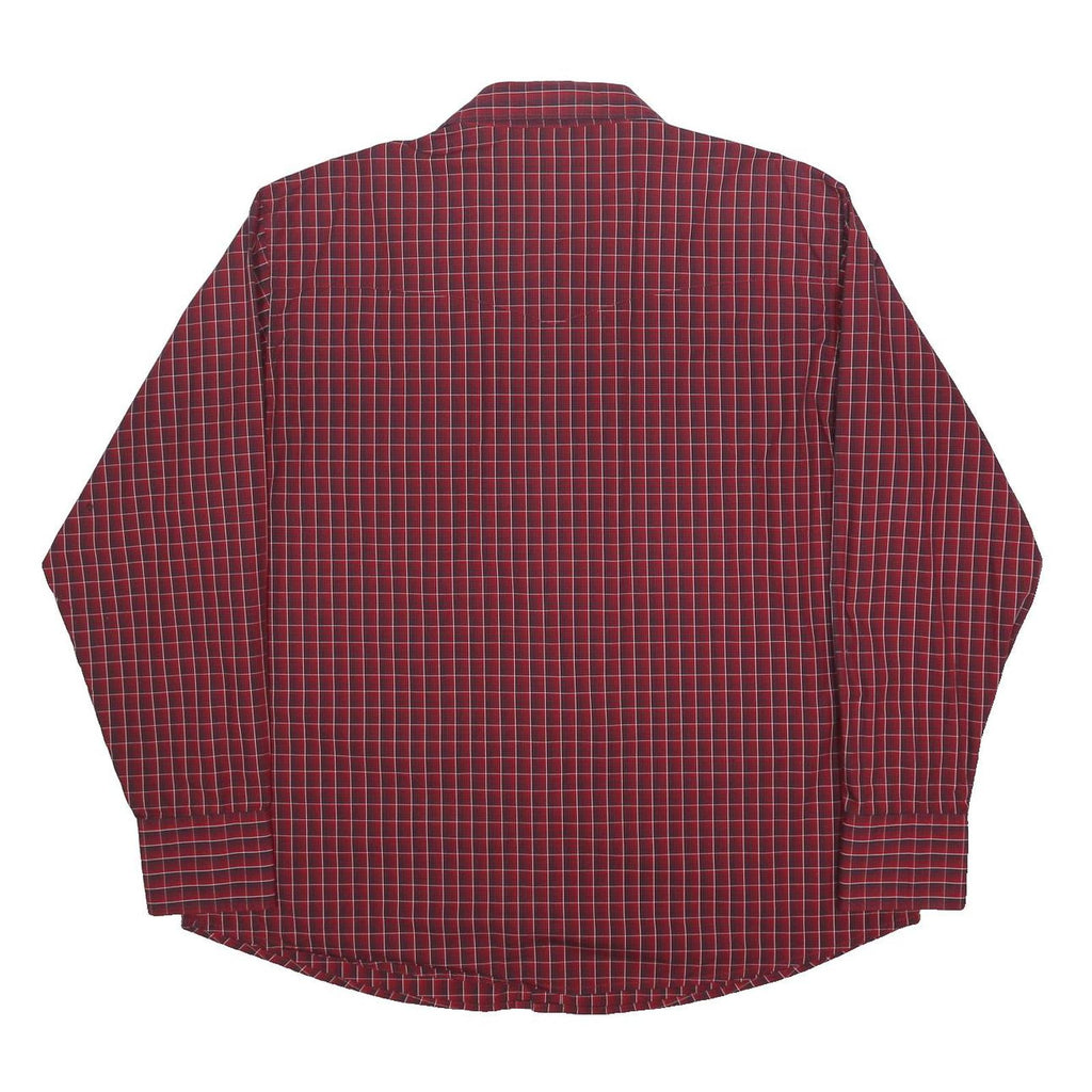 WRANGLER Mens Red Check Shirt XL Cotton Long Sleeve Casual Western Style