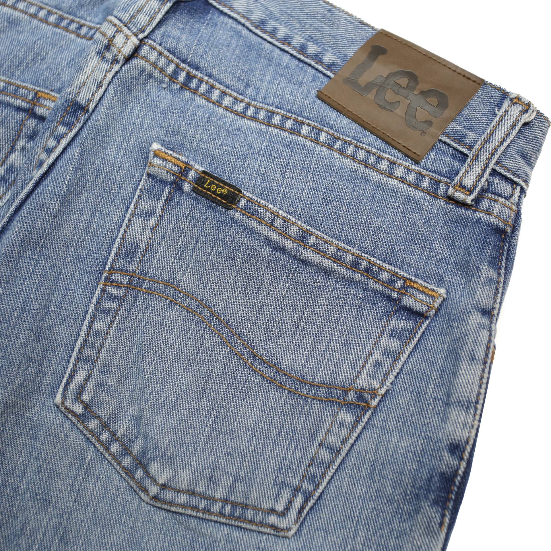 LEE Mens Jeans Blue Regular Straight Denim Medium W30 L32 Classic Cotton Zip