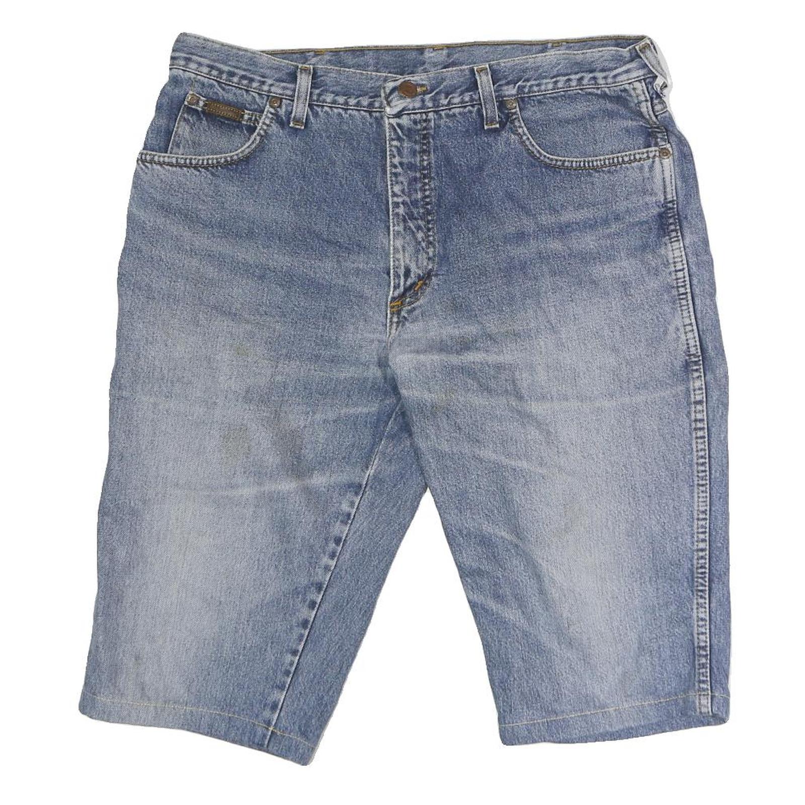WRANGLER Mens Shorts Blue Denim Casual L W34 Classic Cotton Blend