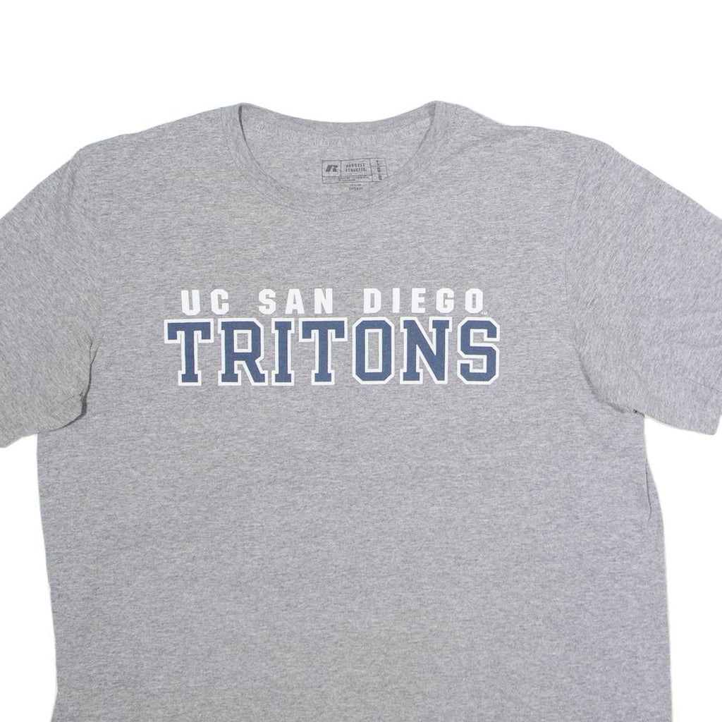 RUSSELL ATHLETIC UC San Diego Tritons Mens T-Shirt Grey USA Crew Neck L