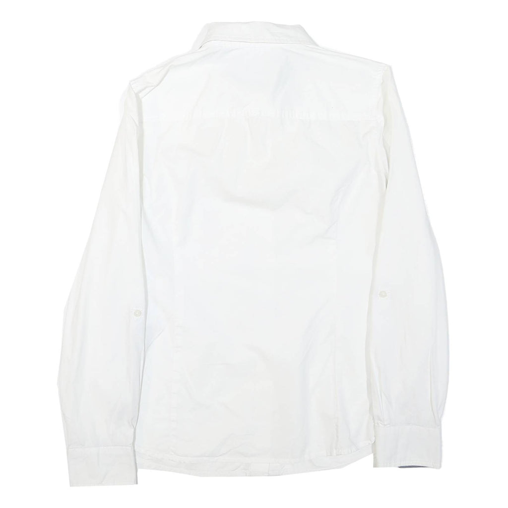 TOMMY HILFIGER Mens White S Cotton Blend Shirt Button Down Pocket