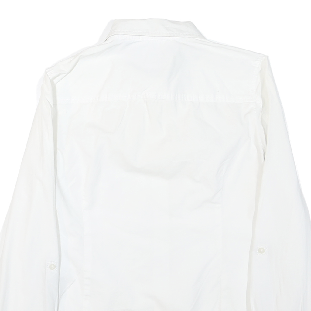 TOMMY HILFIGER Mens White S Cotton Blend Shirt Button Down Pocket