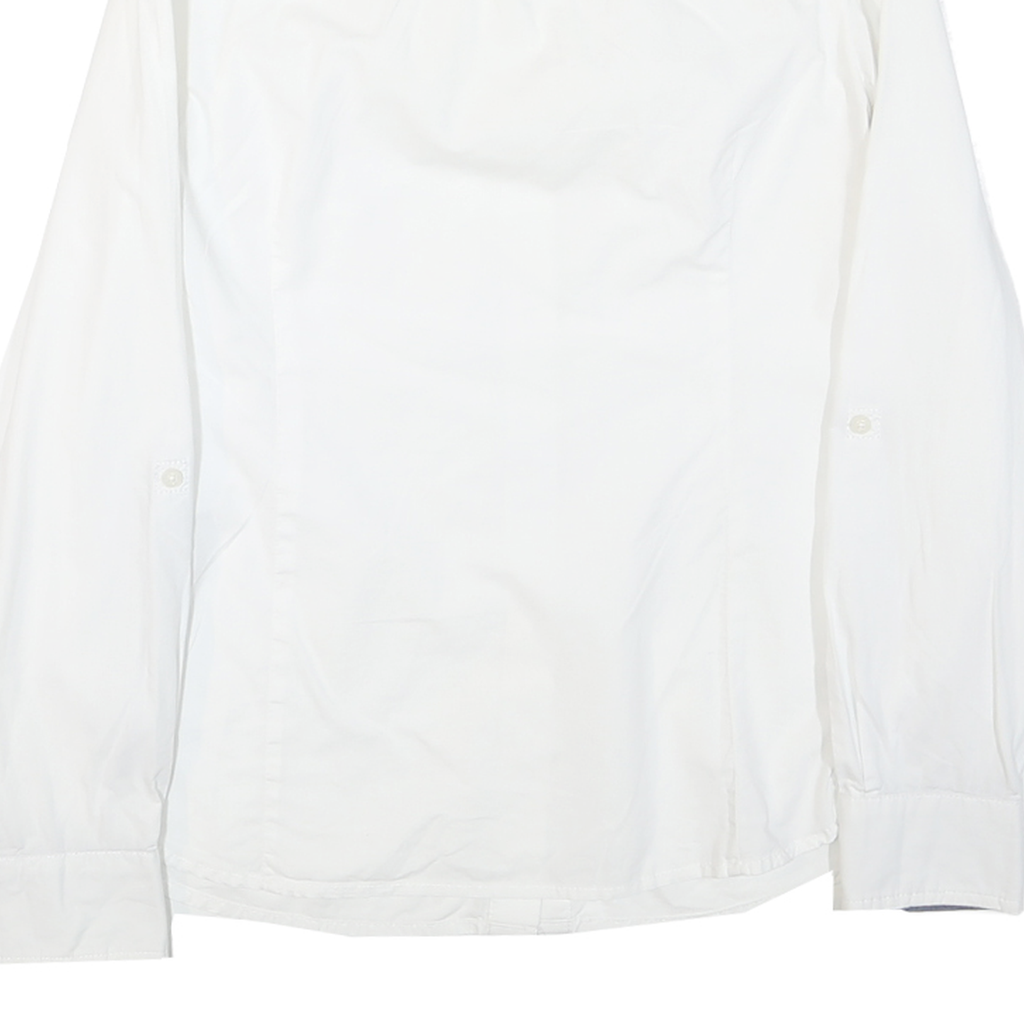 TOMMY HILFIGER Mens White S Cotton Blend Shirt Button Down Pocket