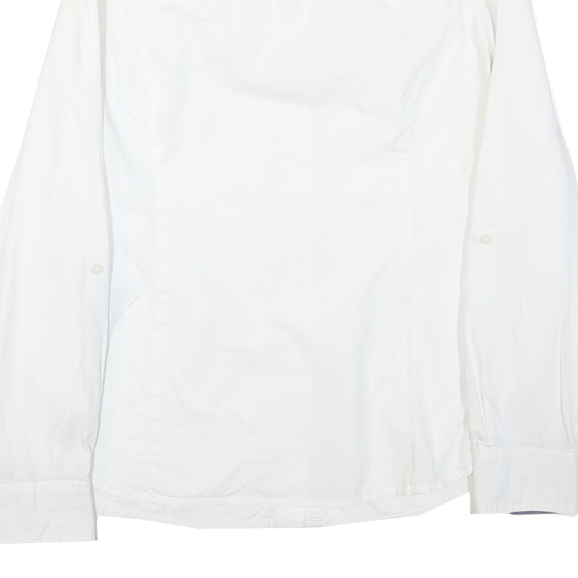 TOMMY HILFIGER Mens White S Cotton Blend Shirt Button Down Pocket