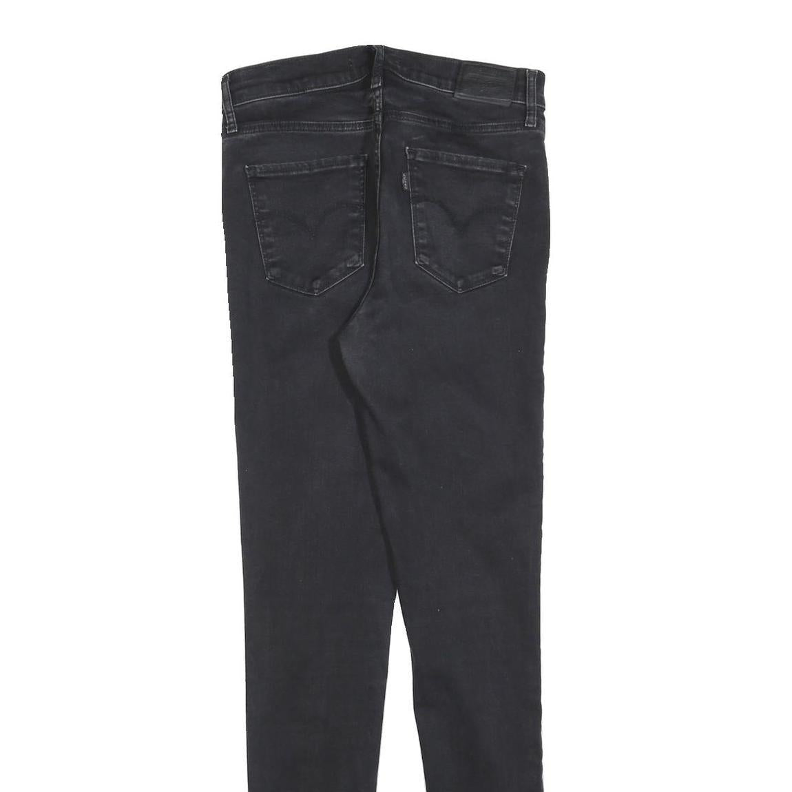 LEVI'S 720 Womens Jeans Black Slim Skinny Denim Medium W28 L32 Classic Fit Zip