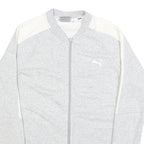 PUMA Womens Grey & Cream Cotton Blend Zip Jacket UK 12 Casual Sportswear