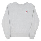 FILA Womens Grey Crew Neck Sweatshirt M Cotton Blend Classic Logo
