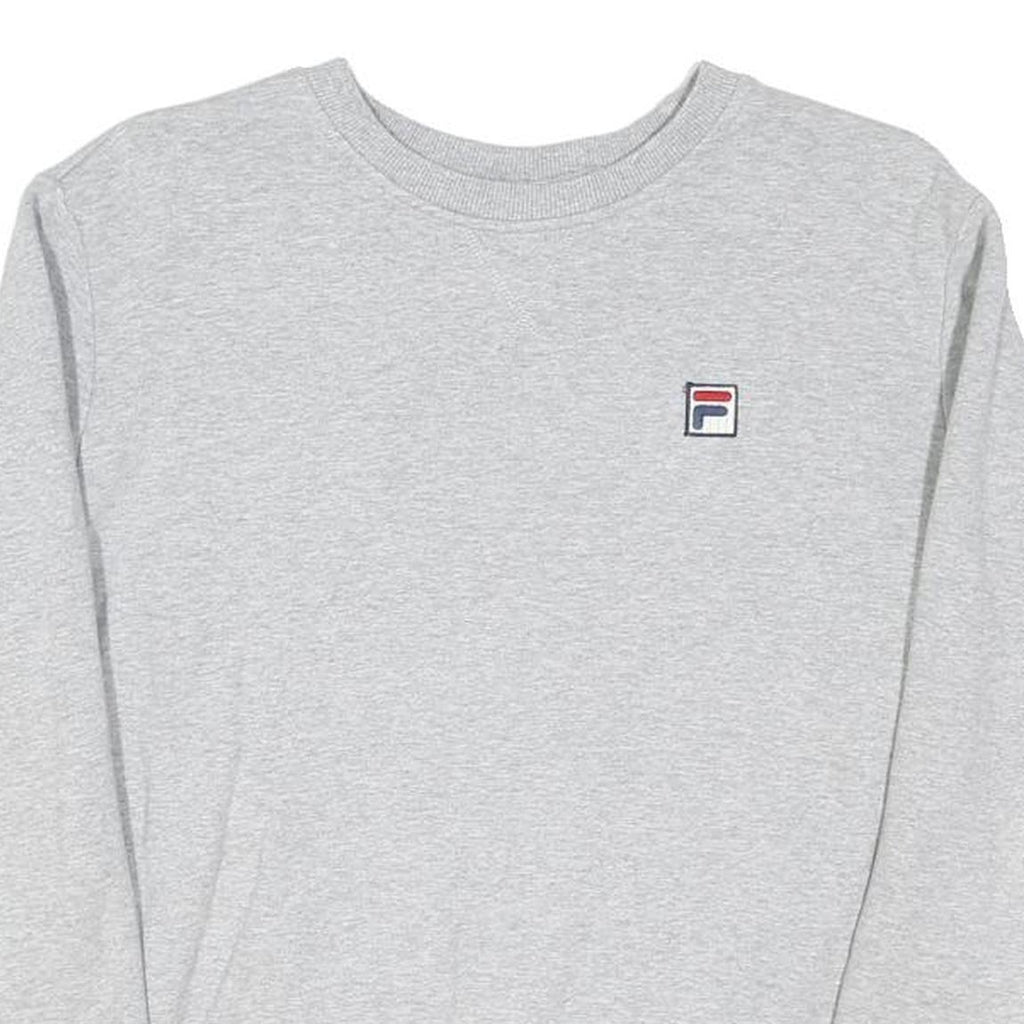 FILA Womens Grey Crew Neck Sweatshirt M Cotton Blend Classic Logo