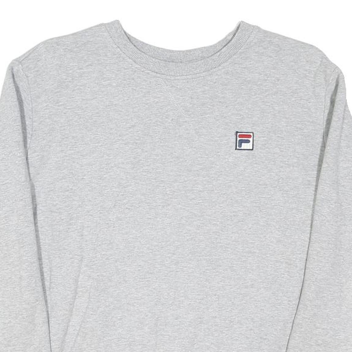 FILA Womens Grey Crew Neck Sweatshirt M Cotton Blend Classic Logo