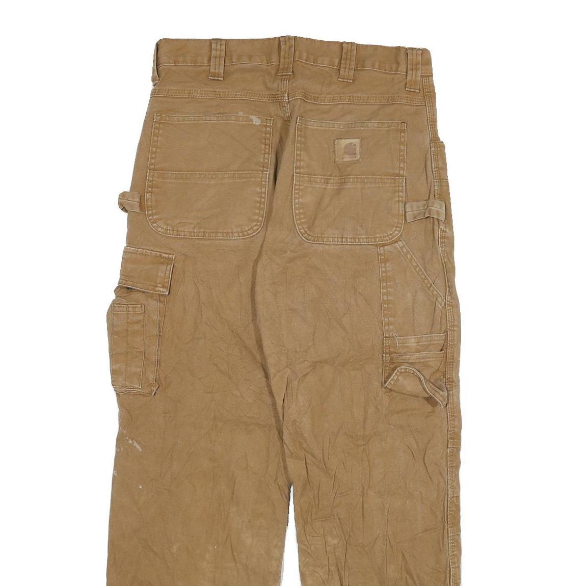 CARHARTT Mens Jeans Brown Relaxed Straight Denim Fair W30 L28 Workwear Utility