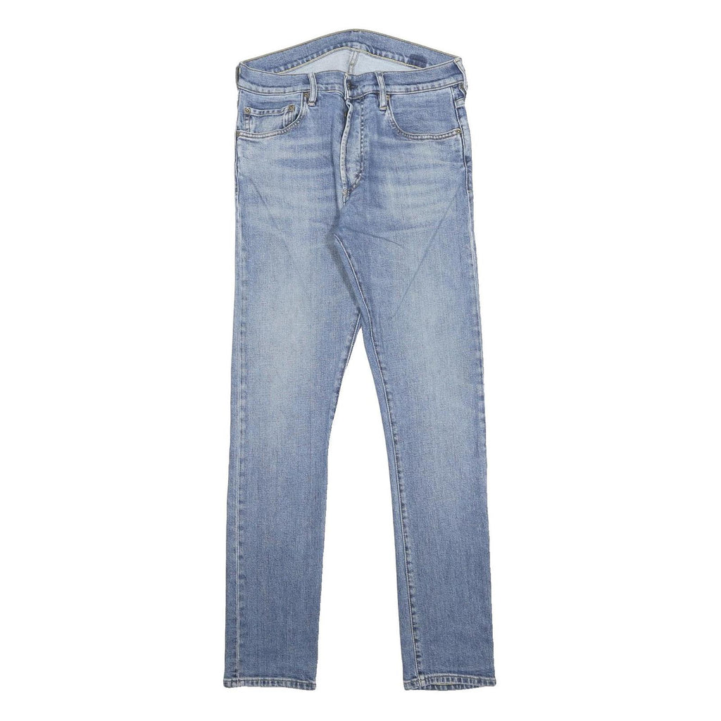 CARHARTT Mens Slim Light Blue Denim Jeans W31 L34 Button Closure Skinny Fit