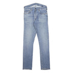 CARHARTT Mens Slim Light Blue Denim Jeans W31 L34 Button Closure Skinny Fit