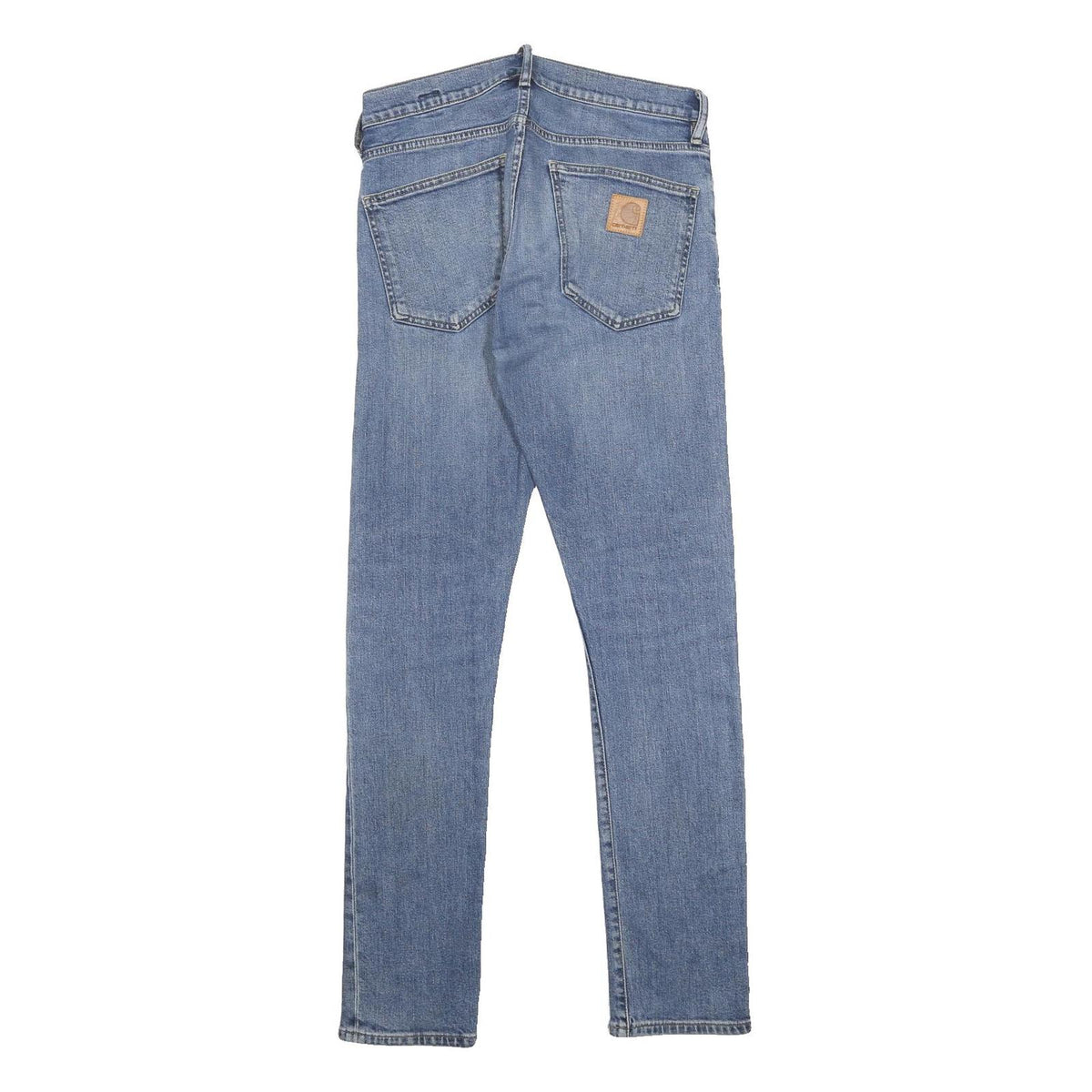 CARHARTT Mens Slim Light Blue Denim Jeans W31 L34 Button Closure Skinny Fit