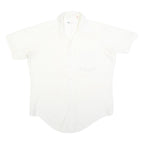 Mens White Shirt Polka Dot Print L Short Sleeve Casual Button Shirt