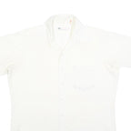 Mens White Shirt Polka Dot Print L Short Sleeve Casual Button Shirt