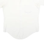 Mens White Shirt Polka Dot Print L Short Sleeve Casual Button Shirt