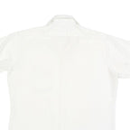 Mens White Shirt Polka Dot Print L Short Sleeve Casual Button Shirt