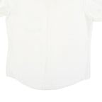 Mens White Shirt Polka Dot Print L Short Sleeve Casual Button Shirt