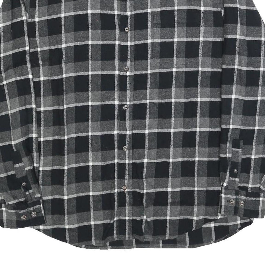WEATHERPROOF VINTAGE Mens Black & Grey Check Shirt XL Button-Down Cotton Blend