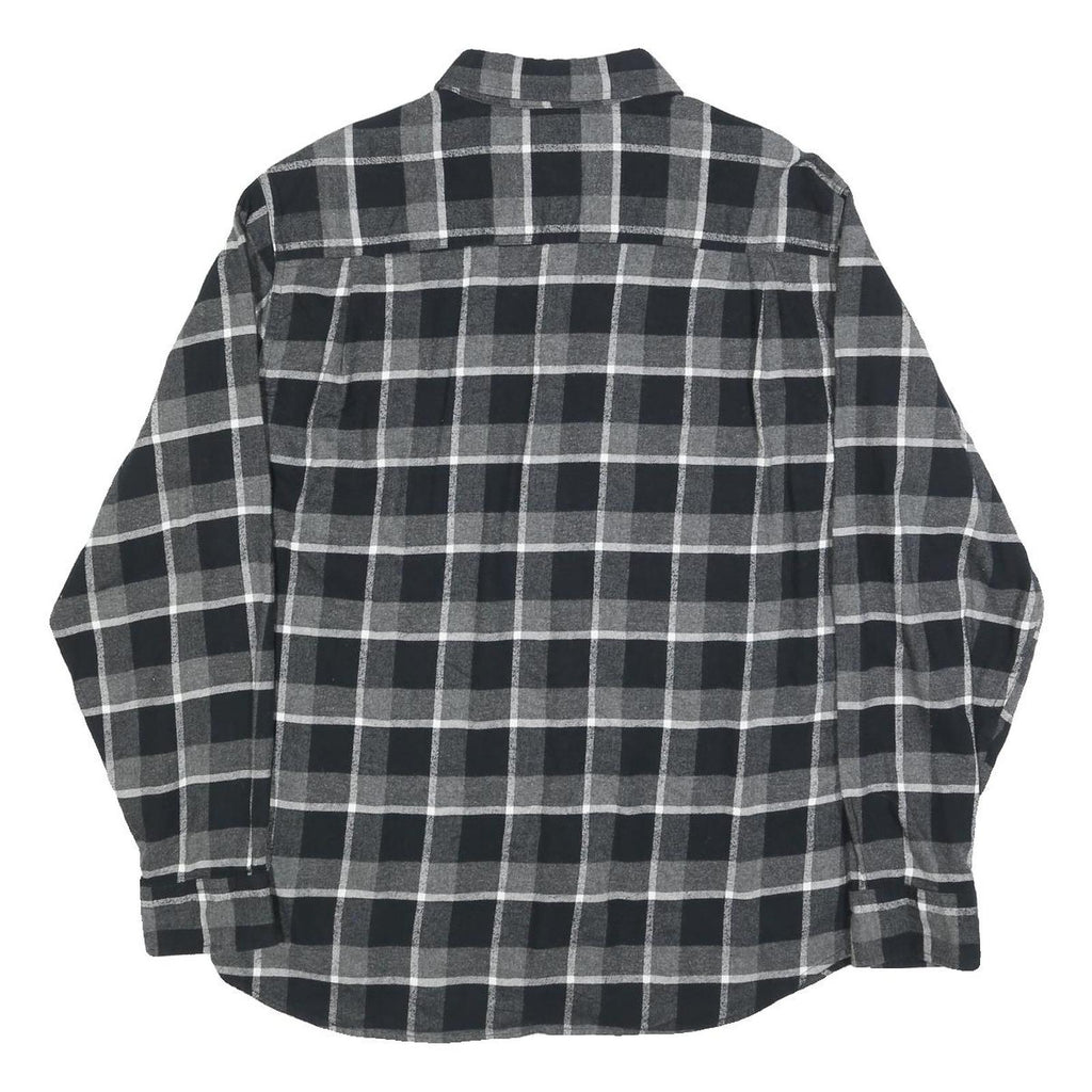 WEATHERPROOF VINTAGE Mens Black & Grey Check Shirt XL Button-Down Cotton Blend