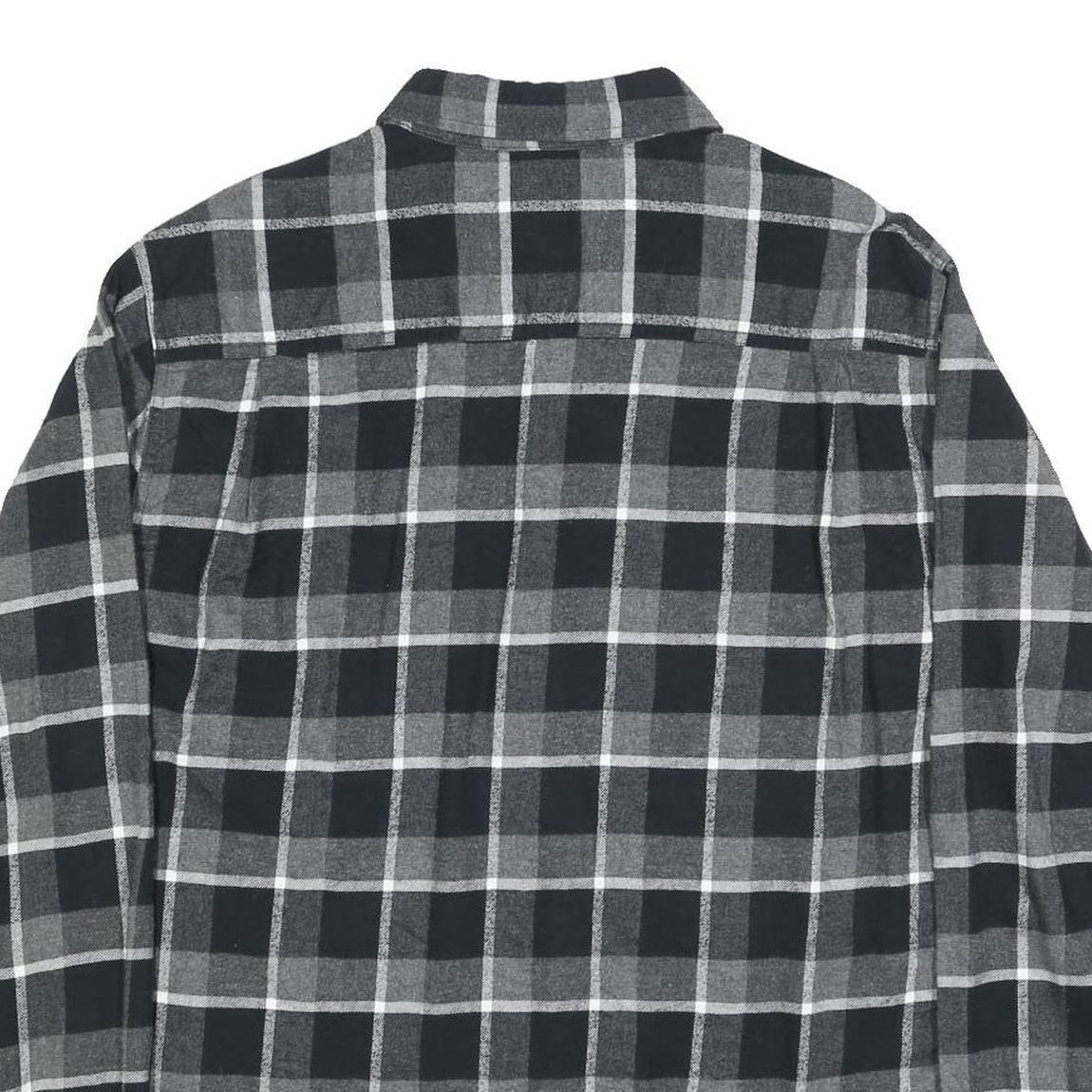 WEATHERPROOF VINTAGE Mens Black & Grey Check Shirt XL Button-Down Cotton Blend
