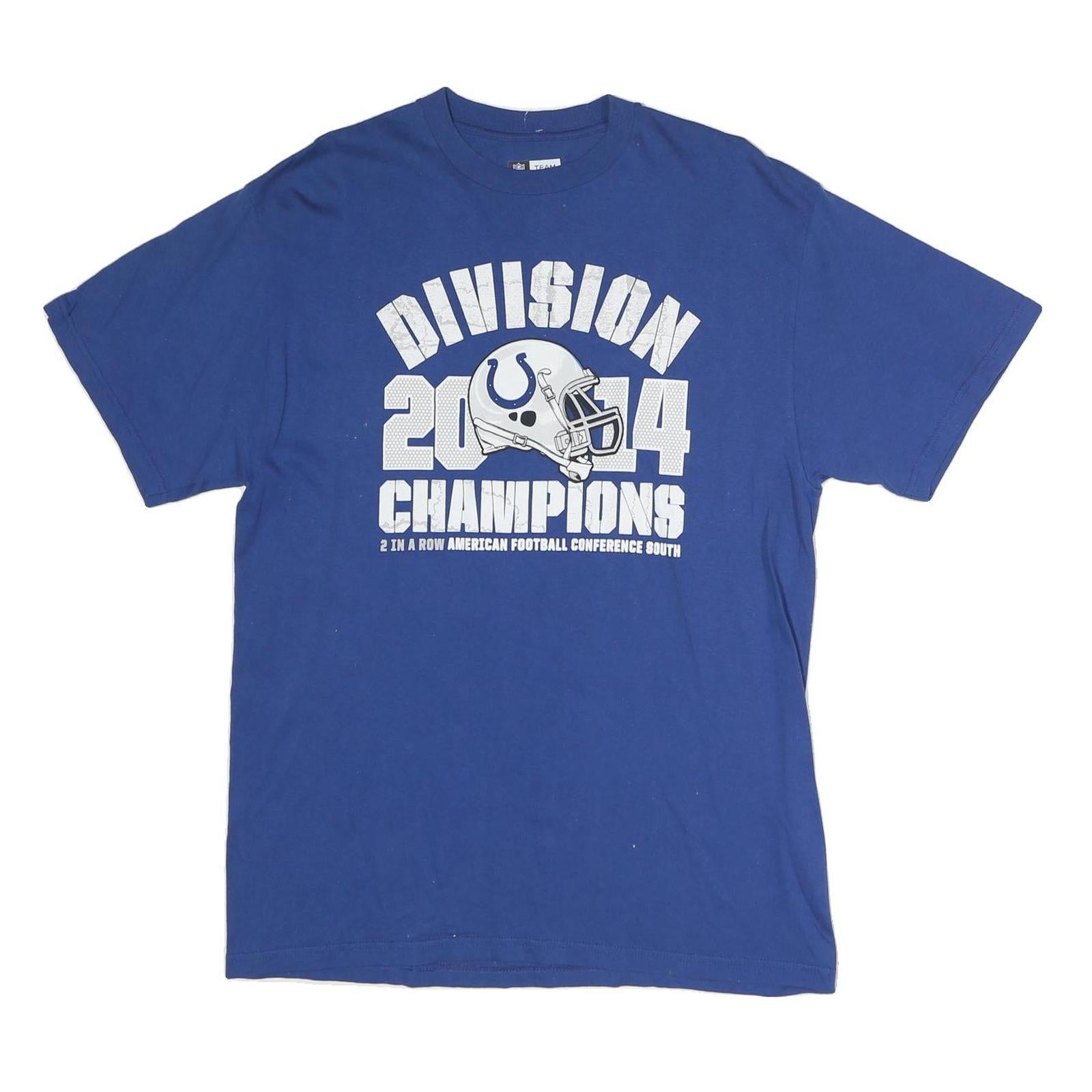 NFL Mens Blue Division 2014 Champions T-Shirt L Short Sleeve Crew Neck American