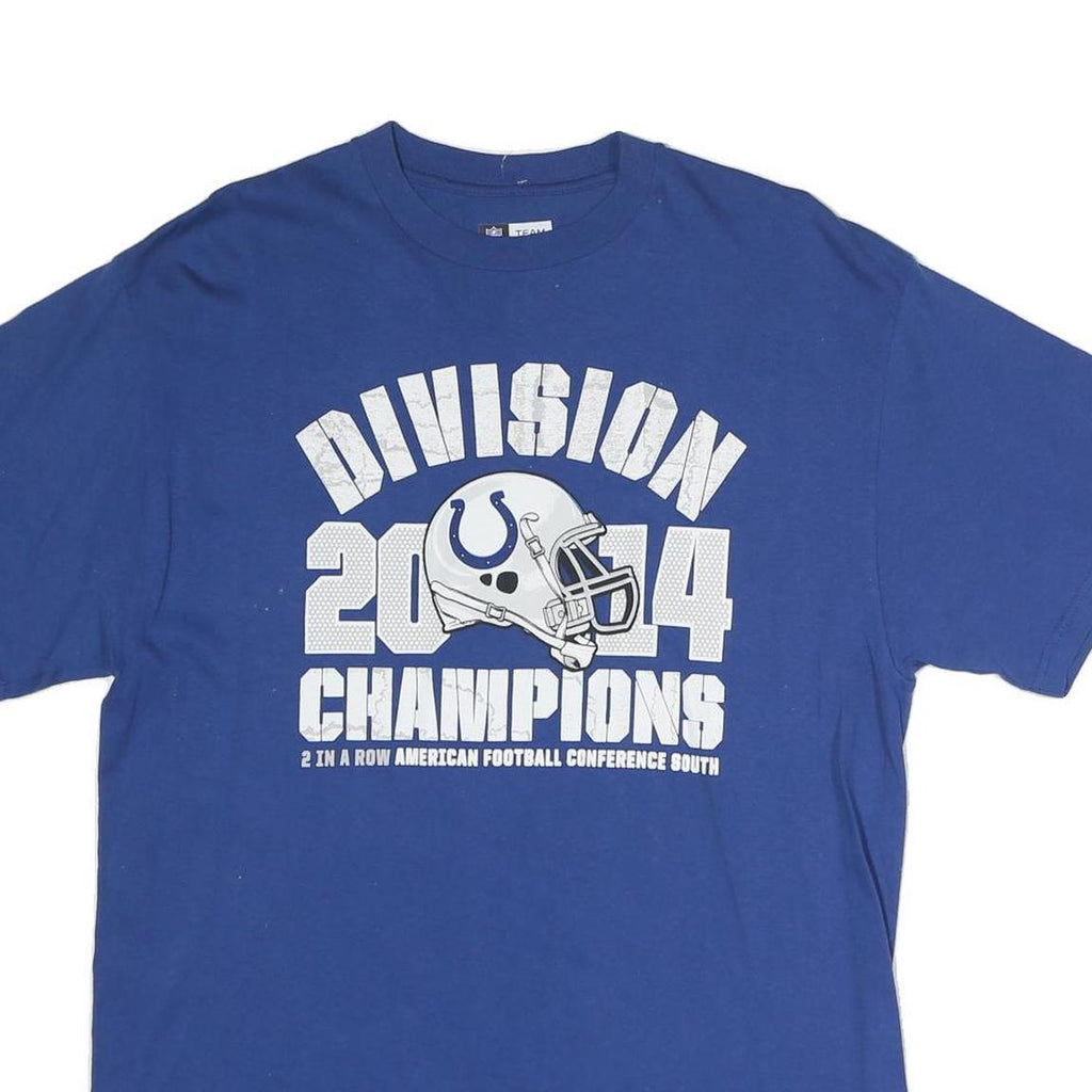 NFL Mens Blue Division 2014 Champions T-Shirt L Short Sleeve Crew Neck American