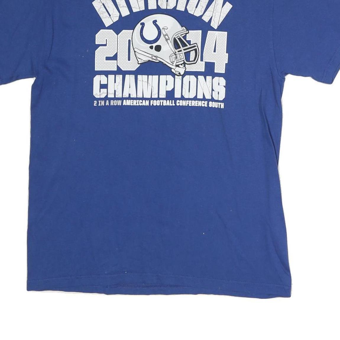 NFL Mens Blue Division 2014 Champions T-Shirt L Short Sleeve Crew Neck American