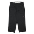 DICKIES Mens Black Loose Fit Cotton Blend Trousers W38 L30 Workwear Zip