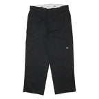 DICKIES Mens Black Loose Fit Cotton Blend Trousers W38 L30 Workwear Zip