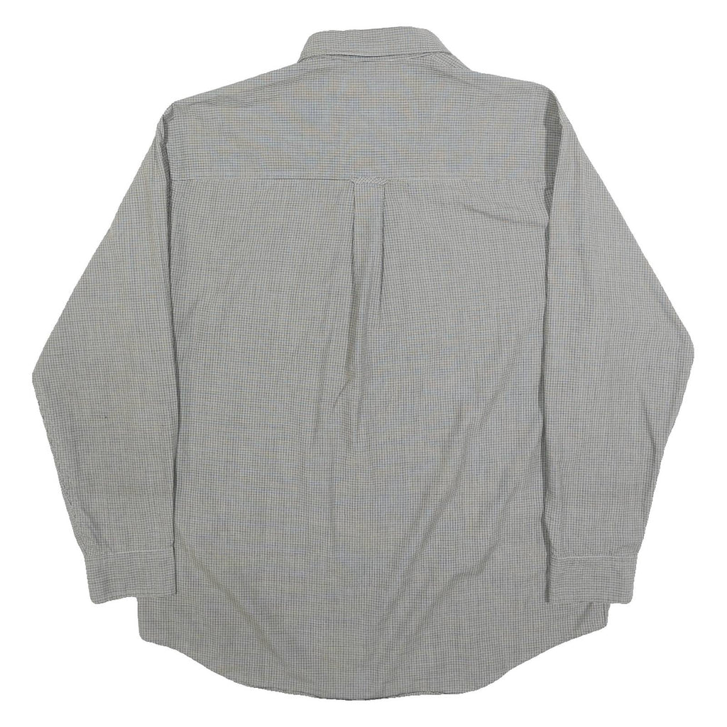 CHAPS RALPH LAUREN Mens Grey & Blue Check Shirt L Classic Button Down Casual