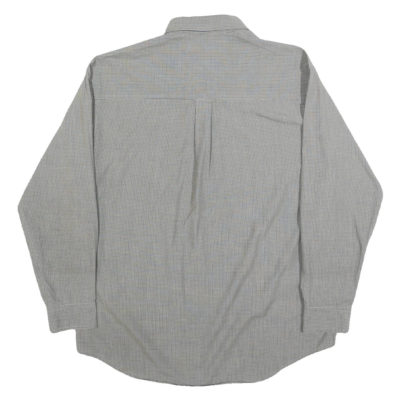 CHAPS RALPH LAUREN Mens Grey & Blue Check Shirt L Classic Button Down Casual