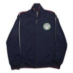 TOMMY HILFIGER Mens Navy Blue Track Jacket M Polyester Zip Plain Sports Casual