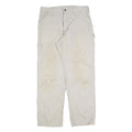 CARHARTT Mens Cotton Blend Beige Relaxed Straight Trousers W34 L32 Workwear