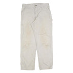 CARHARTT Mens Cotton Blend Beige Relaxed Straight Trousers W34 L32 Workwear