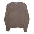 POLO RALPH LAUREN Mens Brown Linen Blend Plain Crew Neck Basic Knit Jumper XL