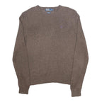 POLO RALPH LAUREN Mens Brown Linen Blend Plain Crew Neck Basic Knit Jumper XL