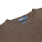 POLO RALPH LAUREN Mens Brown Linen Blend Plain Crew Neck Basic Knit Jumper XL
