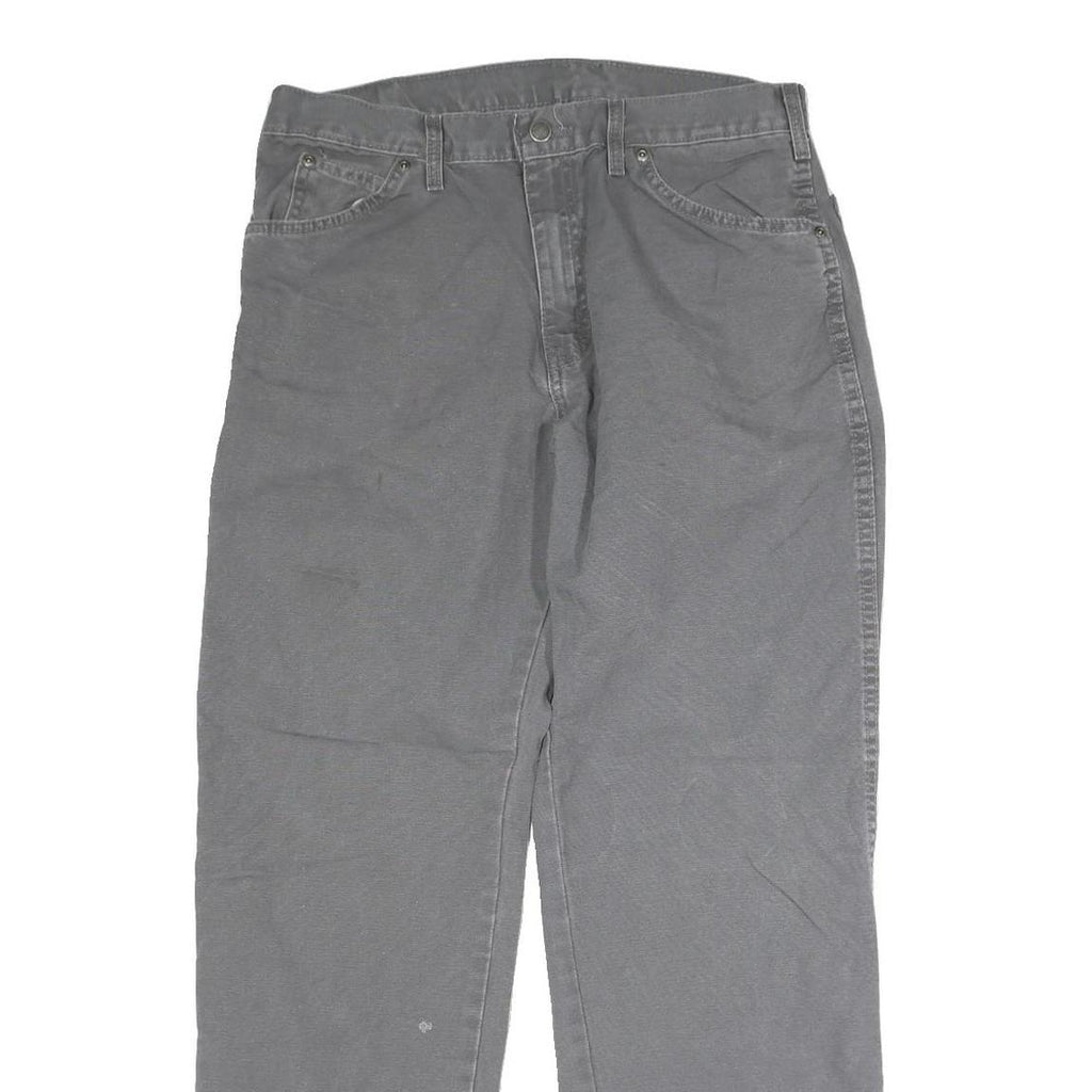 DICKIES Mens Jeans Grey Regular Straight Denim W33 L30 Workwear Durable Button