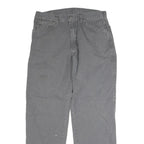 DICKIES Mens Jeans Grey Regular Straight Denim W33 L30 Workwear Durable Button
