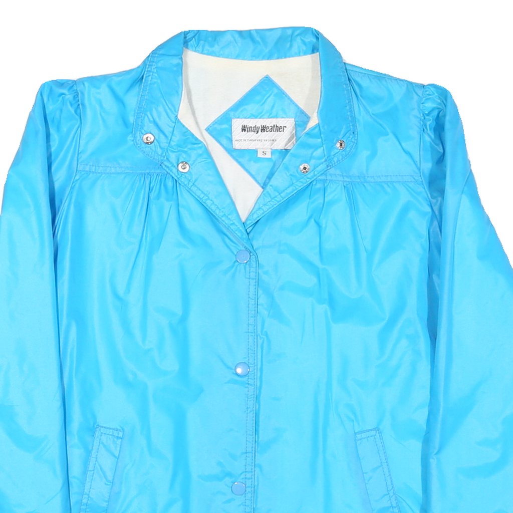 WINDY WEATHER Womens Blue Button Jacket S Polyester Blend Casual Outerwear
