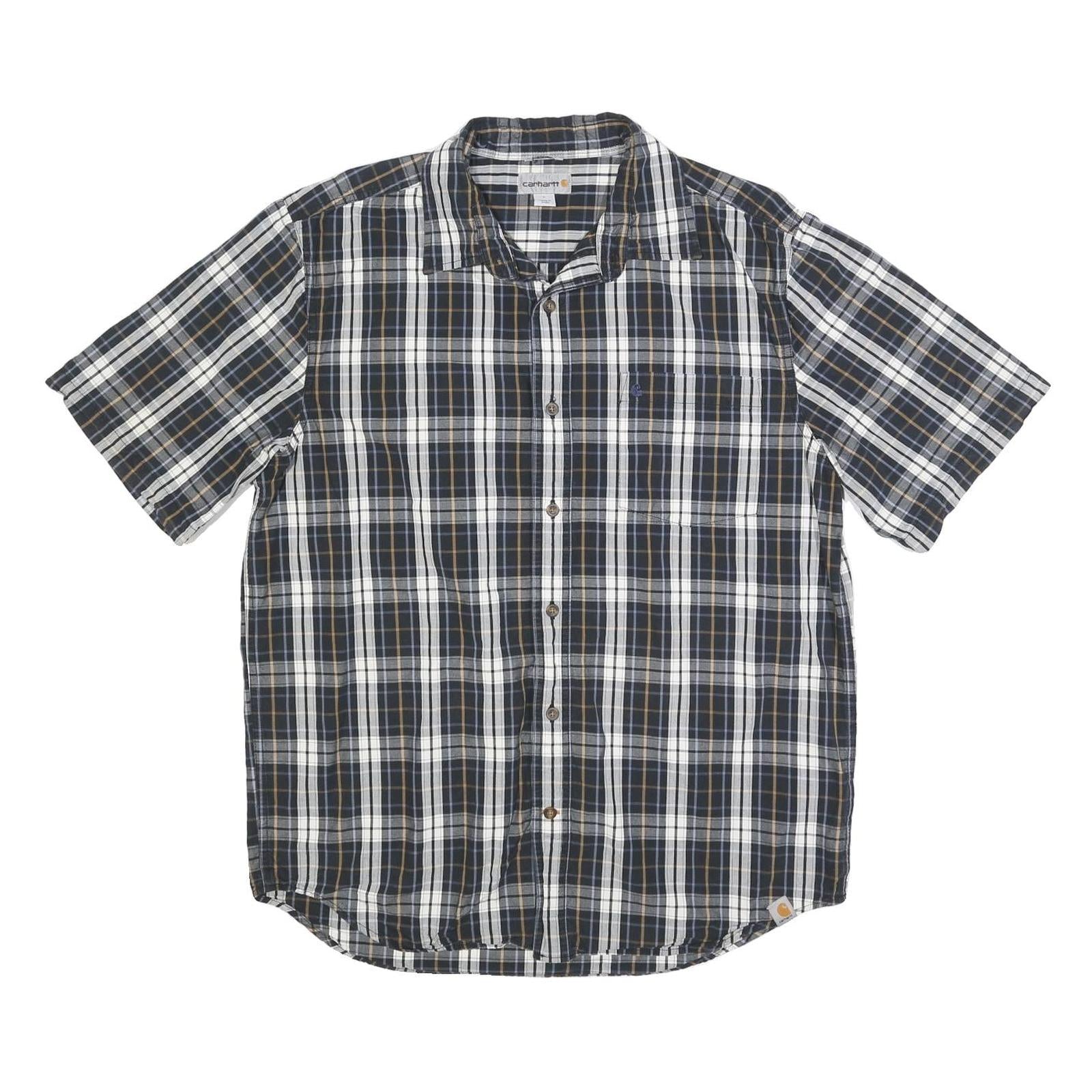 CARHARTT Mens Black & White Check Shirt L Cotton Casual Workwear Button
