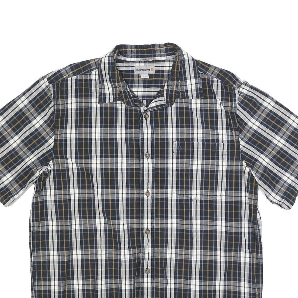 CARHARTT Mens Black & White Check Shirt L Cotton Casual Workwear Button